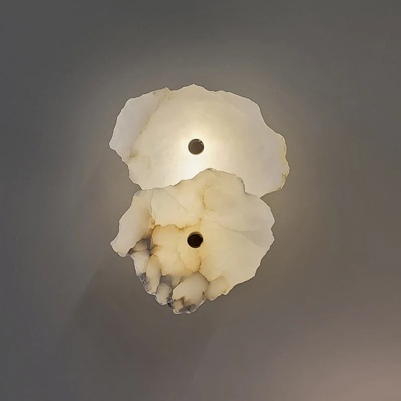 Sculptural Marble Copper Wall Sconce