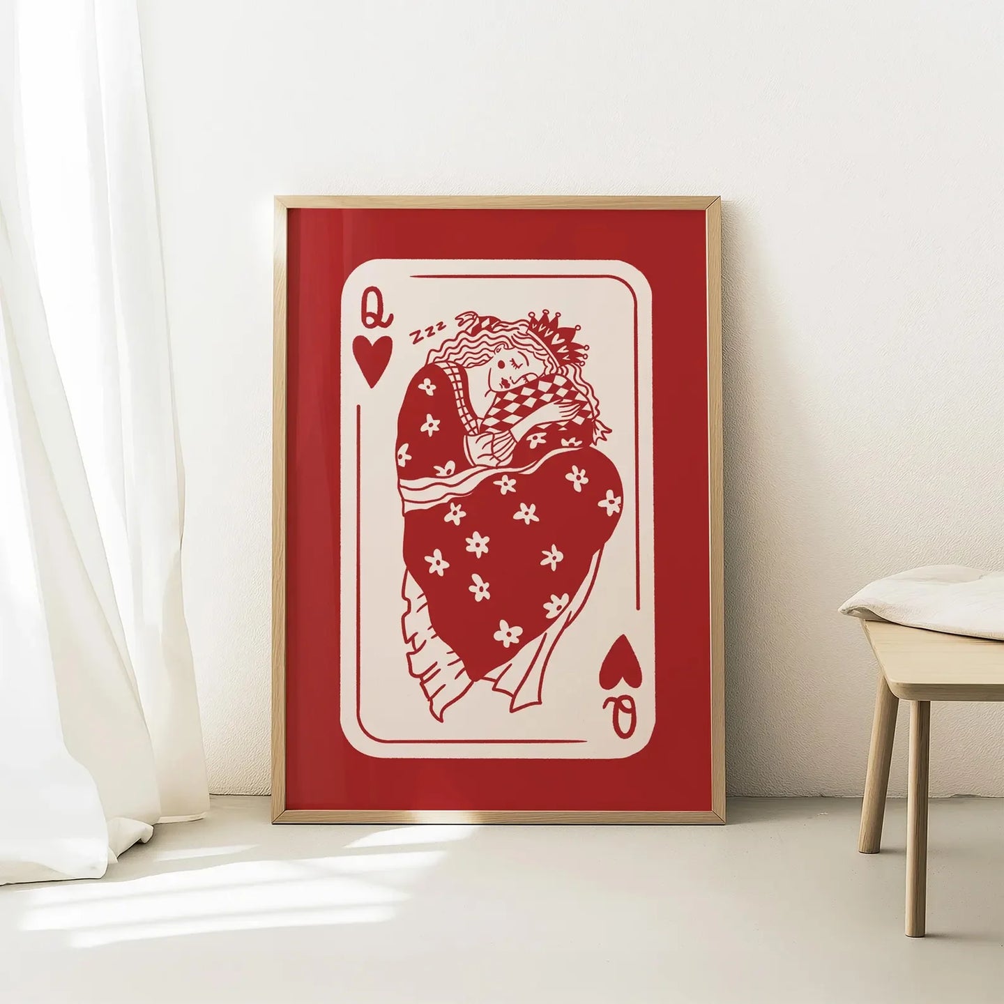 Queen of Hearts Playing Card Art Print