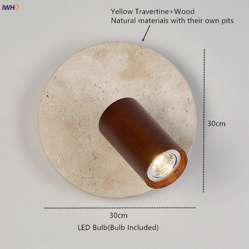 Travertine Glass Dome Wall Sconce
