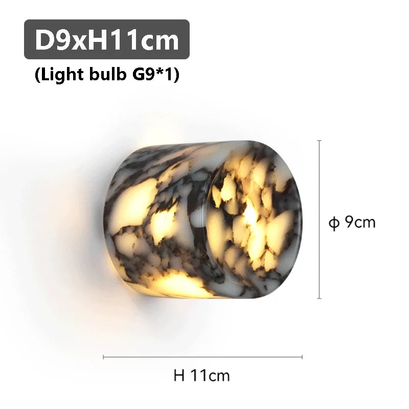 Cylindrical Natural Stone Wall Sconce