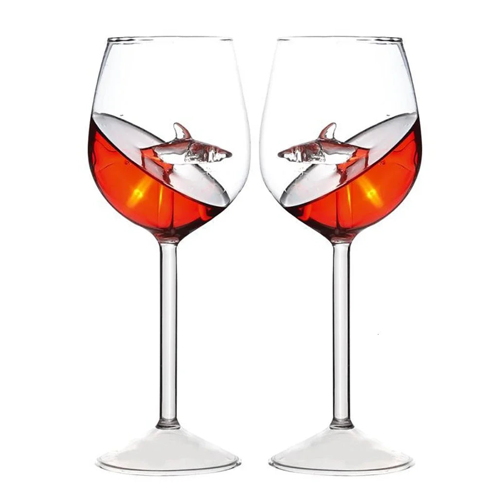 Crystal Shark Wine Glass