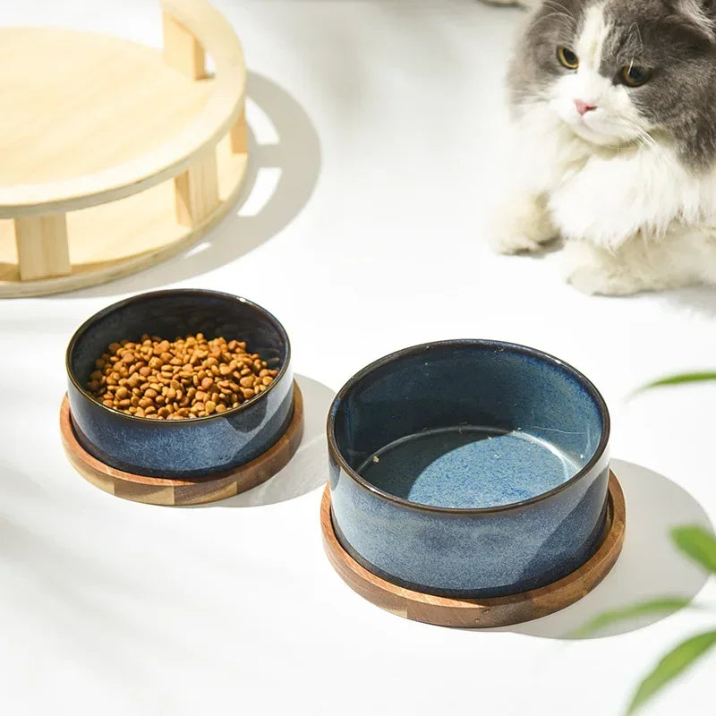 Elevated Ceramic Cat Bowl
