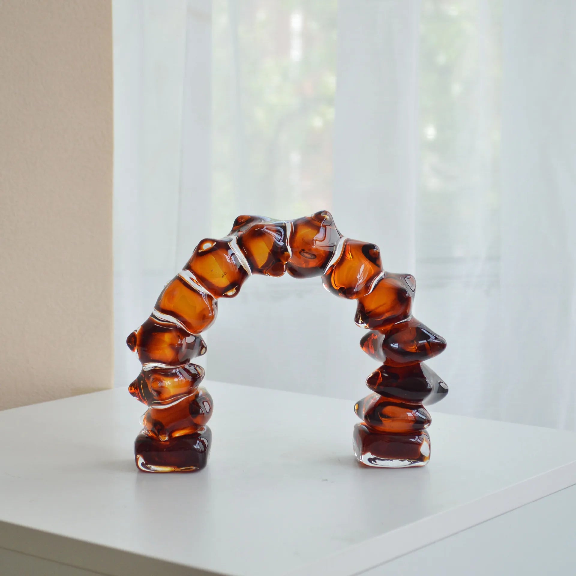Geometric Glass Arch Sculpture