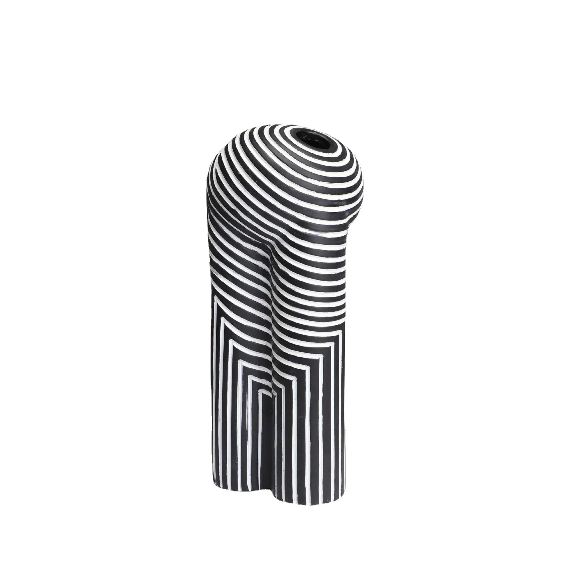 Abstract Striped Resin Vase