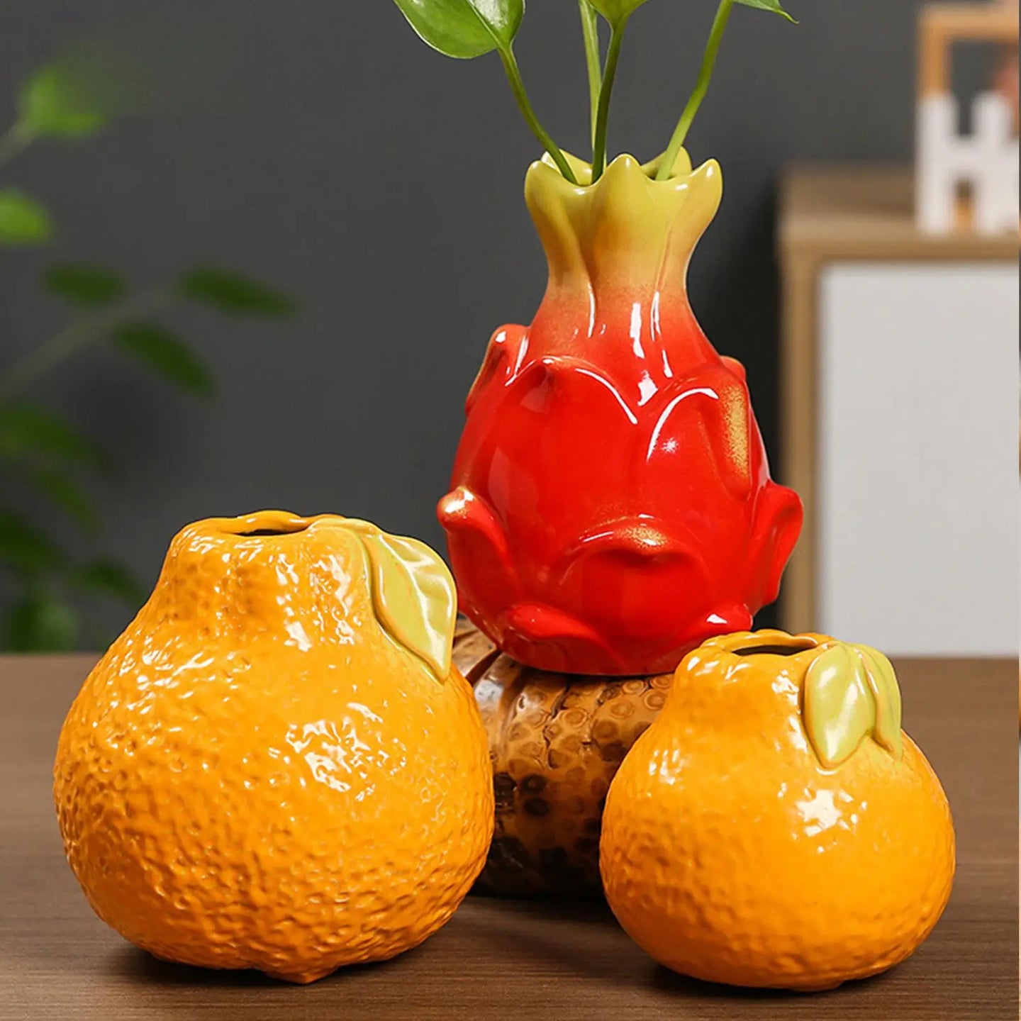 Fruit-Shaped Ceramic Bud Vase