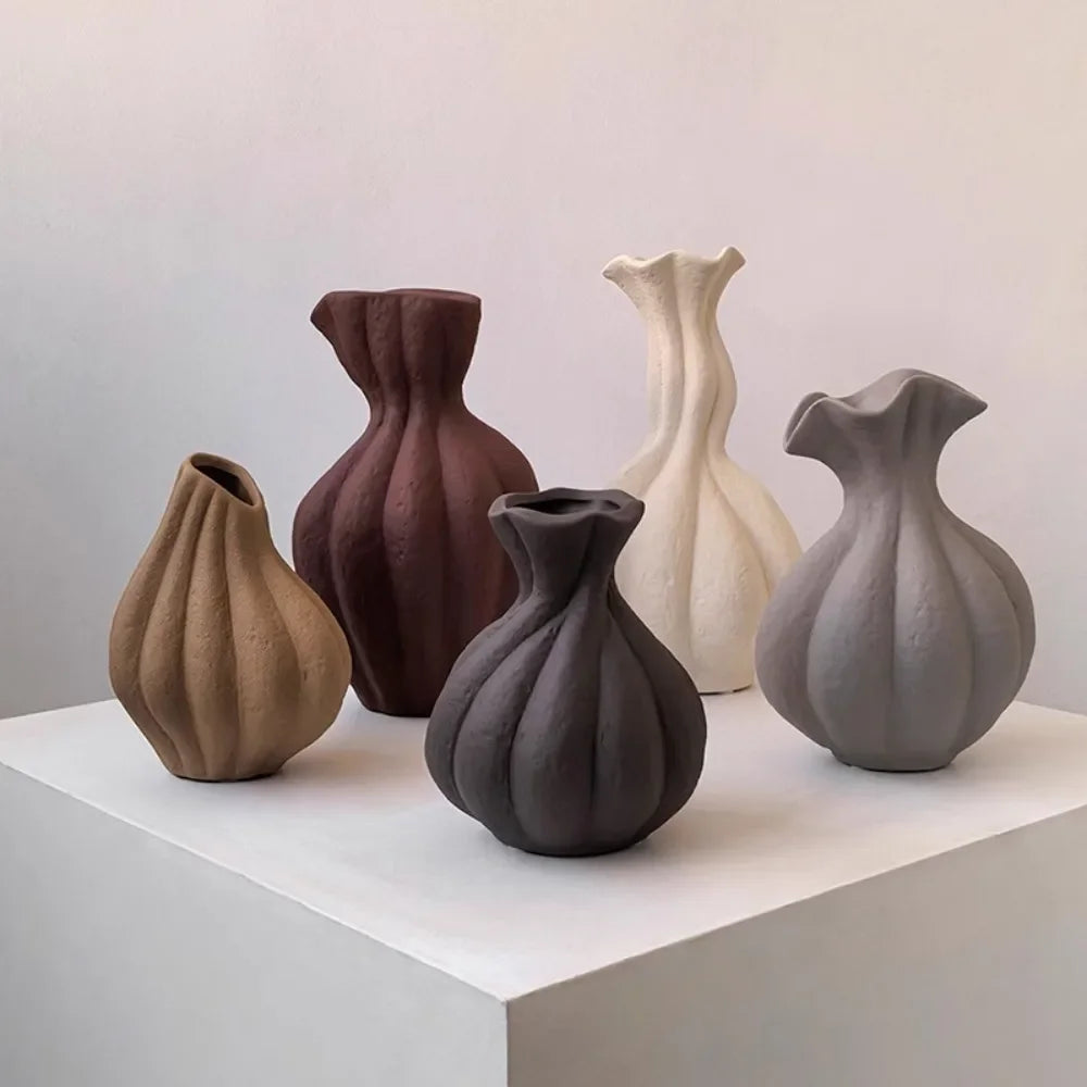 Wabi-Sabi Irregular Ceramic Vase
