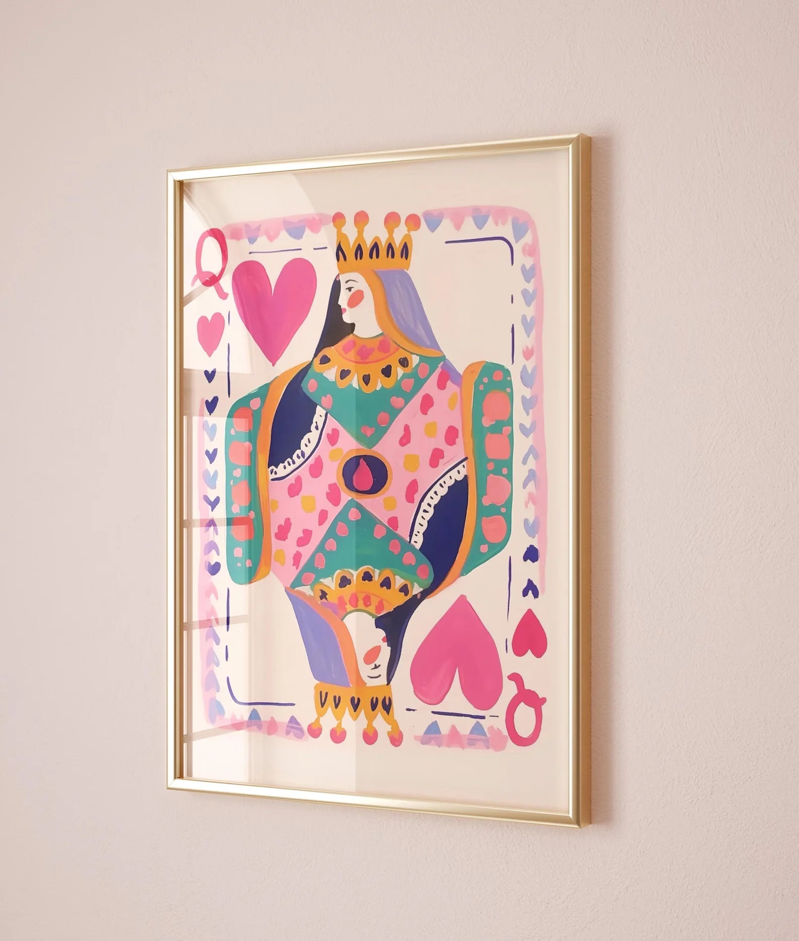 Queen of Hearts Playing Card Art Print