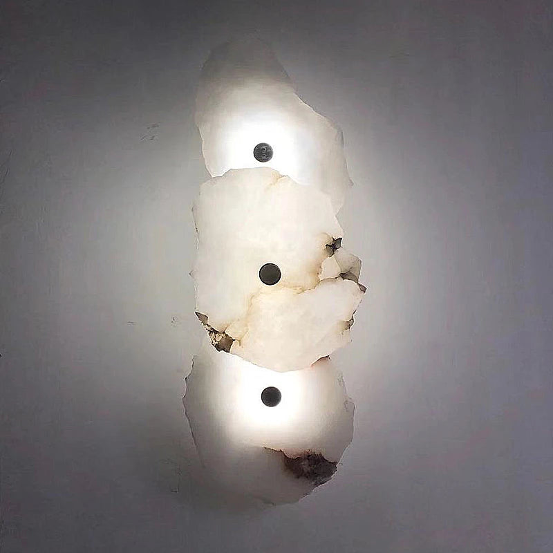 Sculptural Marble Copper Wall Sconce