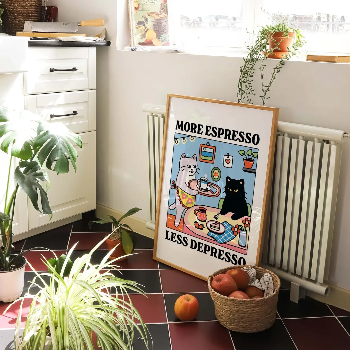 Espresso Cat Coffee Art Print