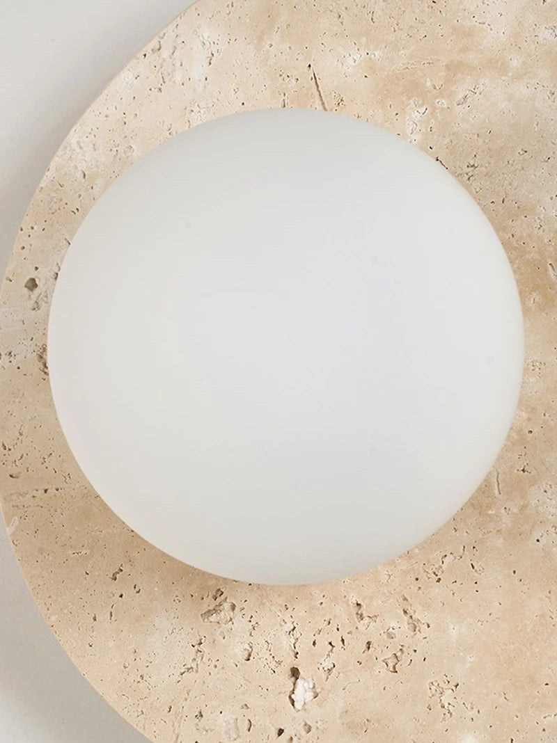 Travertine Glass Dome Wall Sconce