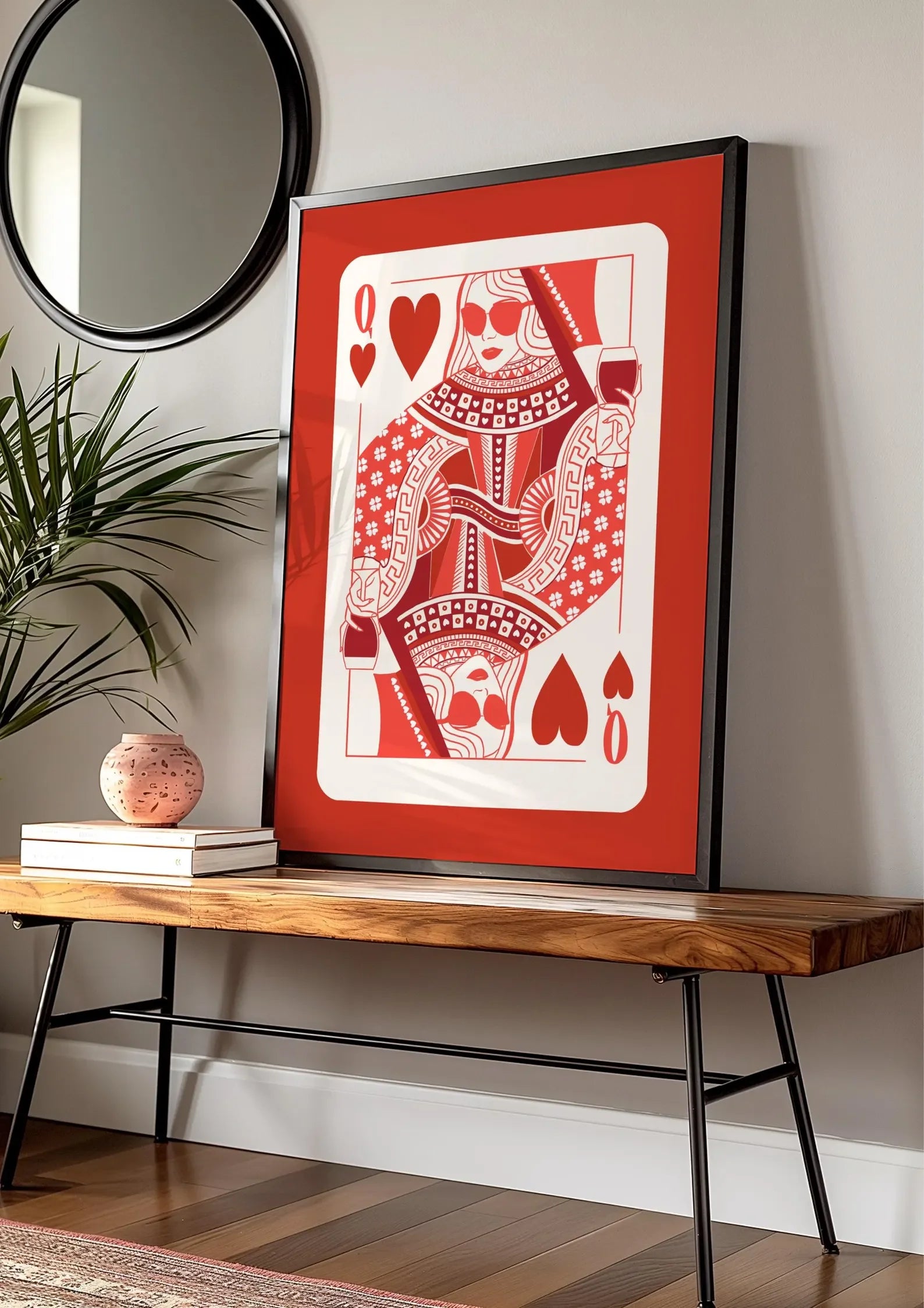 Queen of Hearts Playing Card Art Print