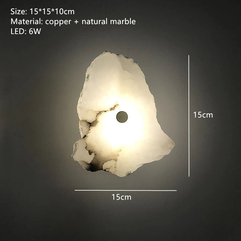 Sculptural Marble Copper Wall Sconce