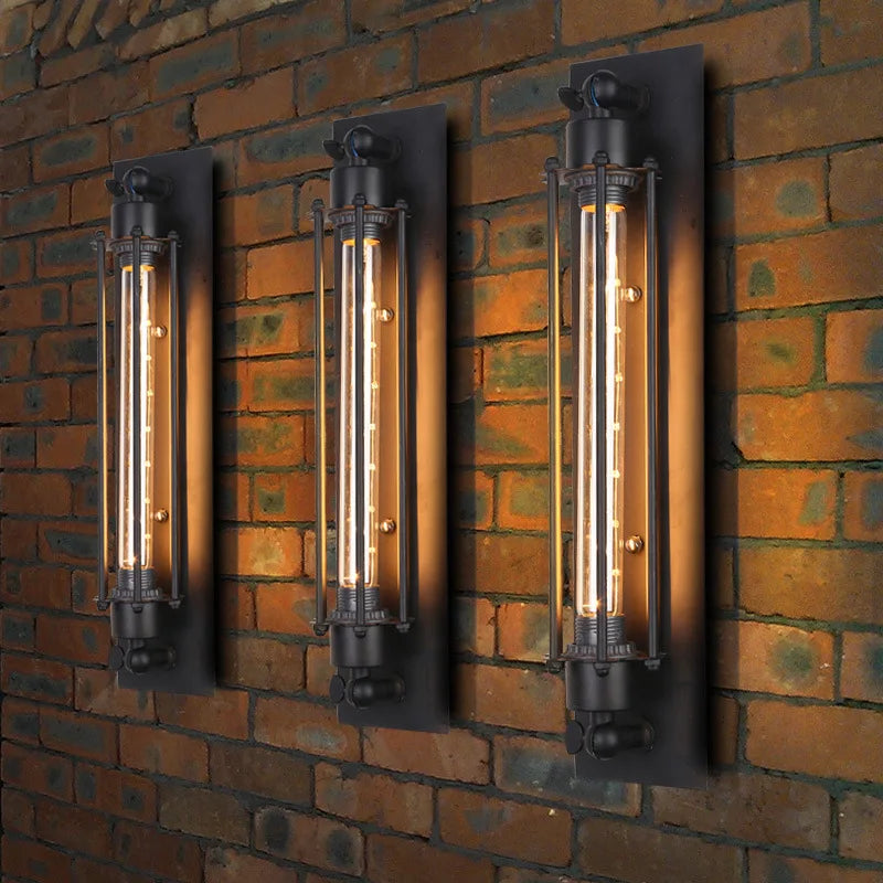 Retro Industrial Iron Wall Sconce