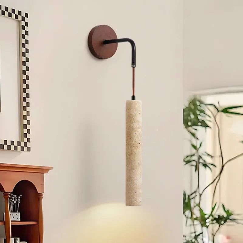 Minimalist Travertine Wall Sconce
