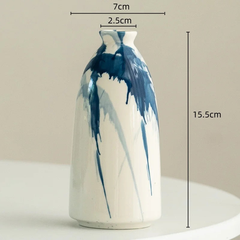 Abstract Ink Splash Ceramic Vase