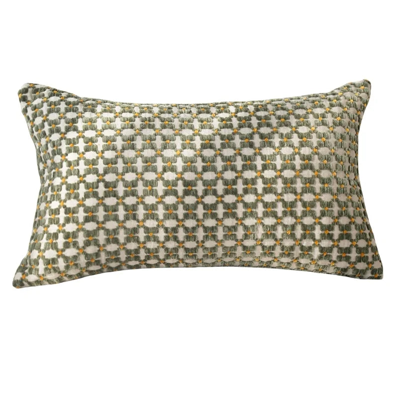Bohemian Grid Chenille Pillow Cover