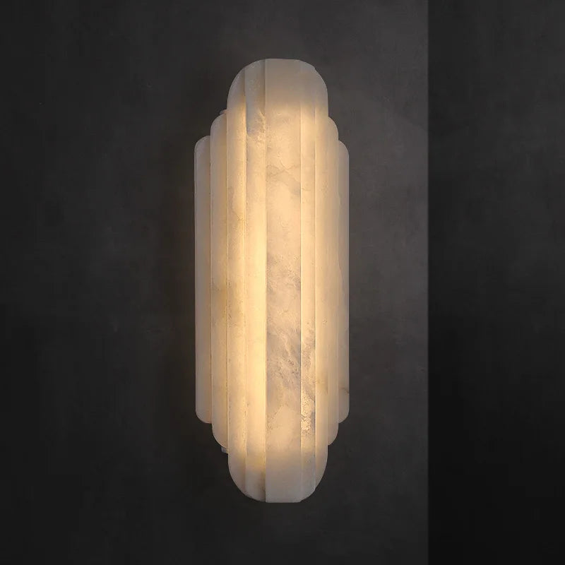 Spanish Alabaster Column Wall Sconce