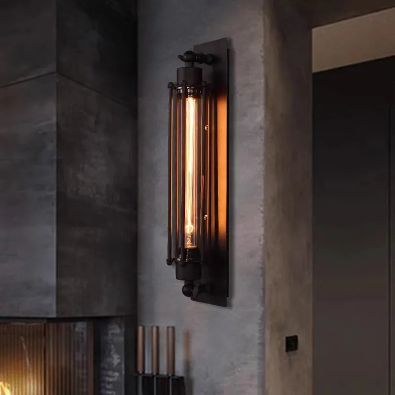 Retro Industrial Iron Wall Sconce
