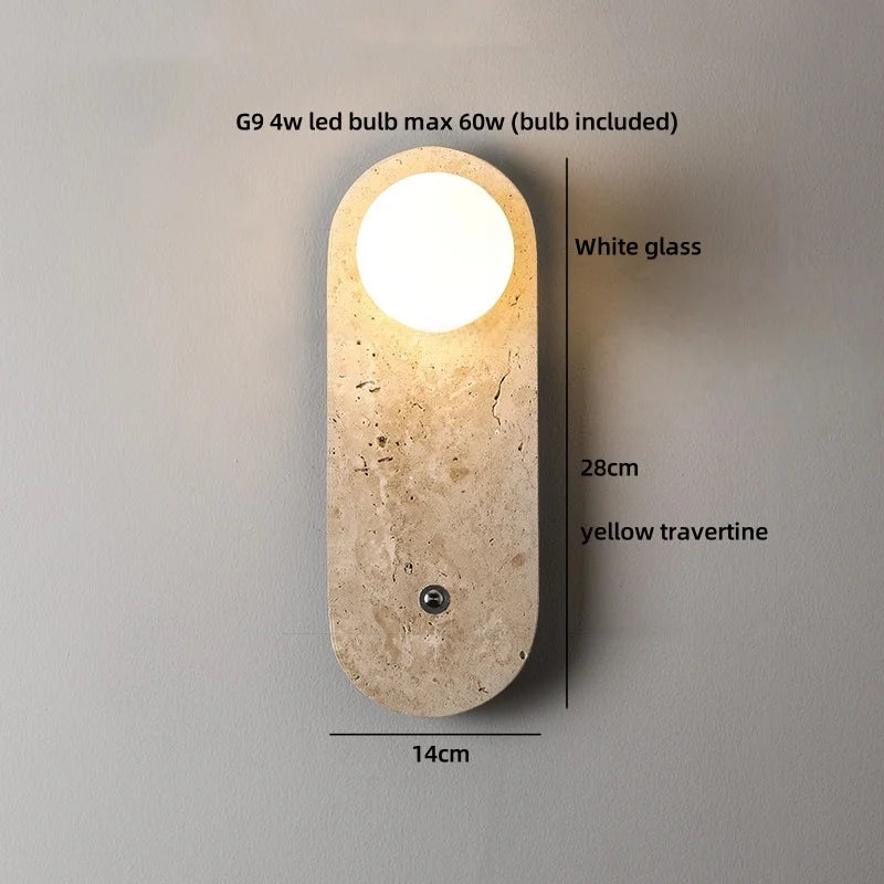 Wabi-Sabi Travertine LED Wall Sconce