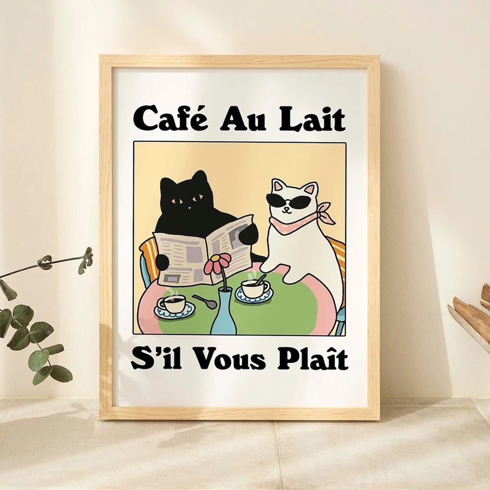 Wash Your Paws Cat Bathroom Print
