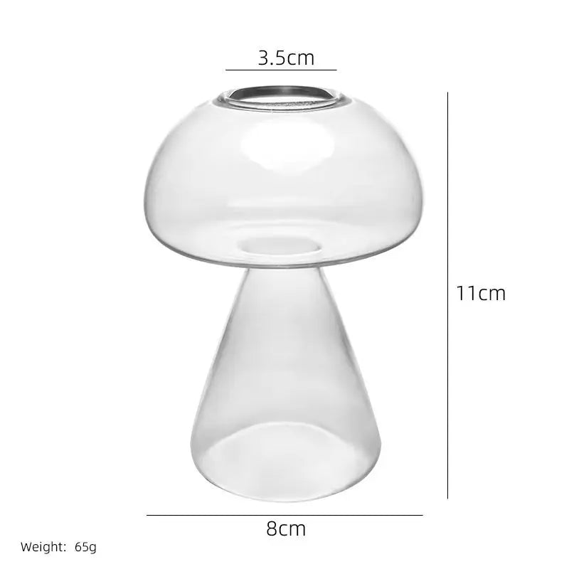 Mushroom Glass Bud Vase