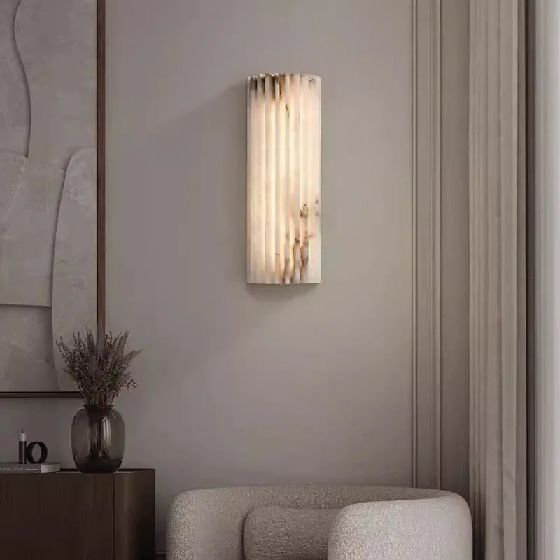 Art Deco Real Marble Wall Sconce