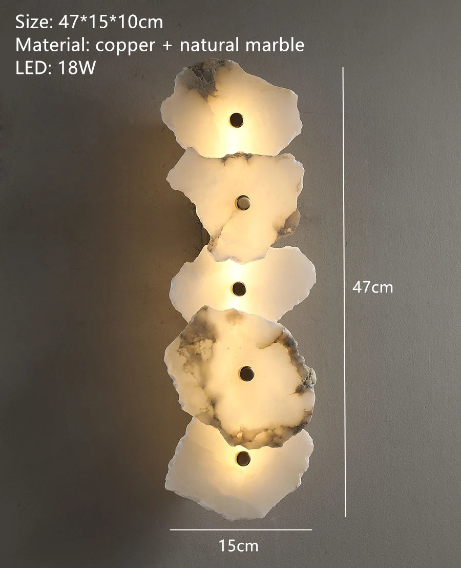 Sculptural Marble Copper Wall Sconce