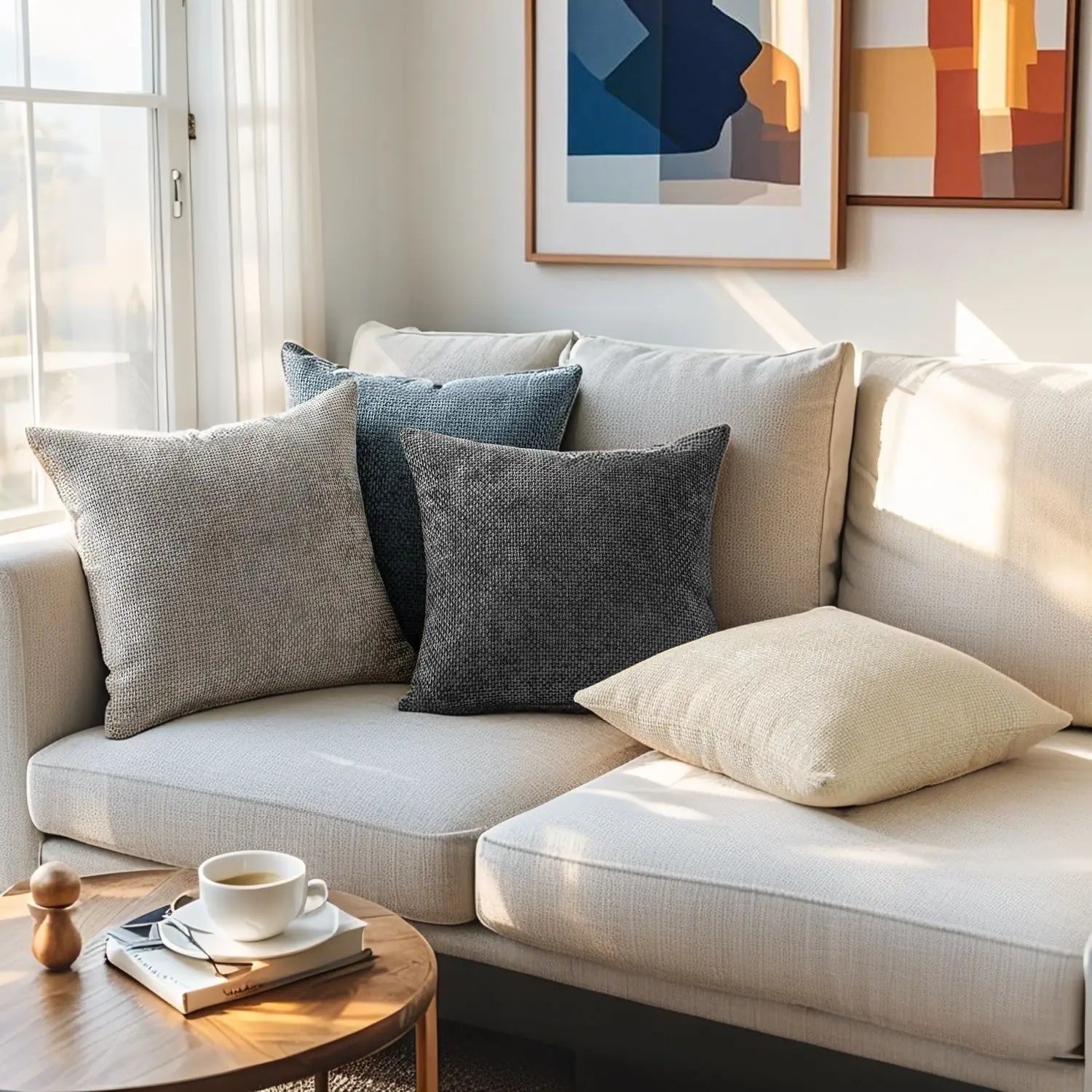 Chenille Knitted Throw Pillow Cover Set