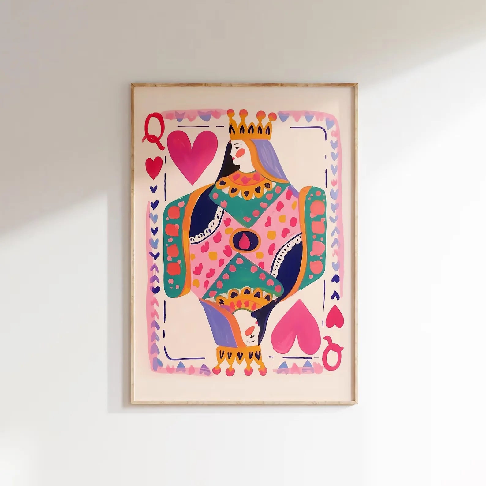 Queen of Hearts Playing Card Art Print