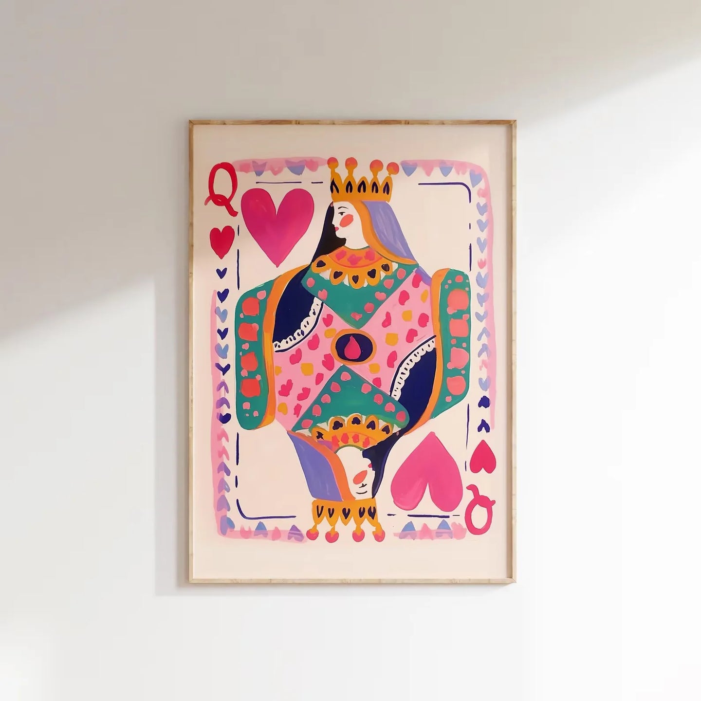 Queen of Hearts Playing Card Art Print