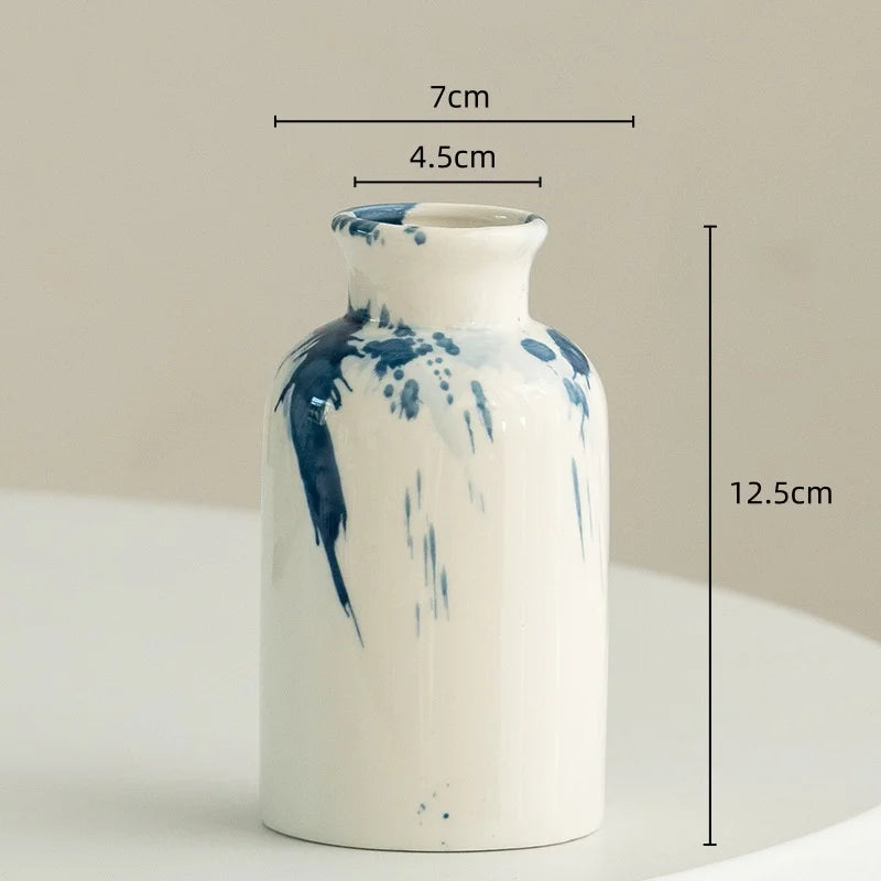 Abstract Ink Splash Ceramic Vase