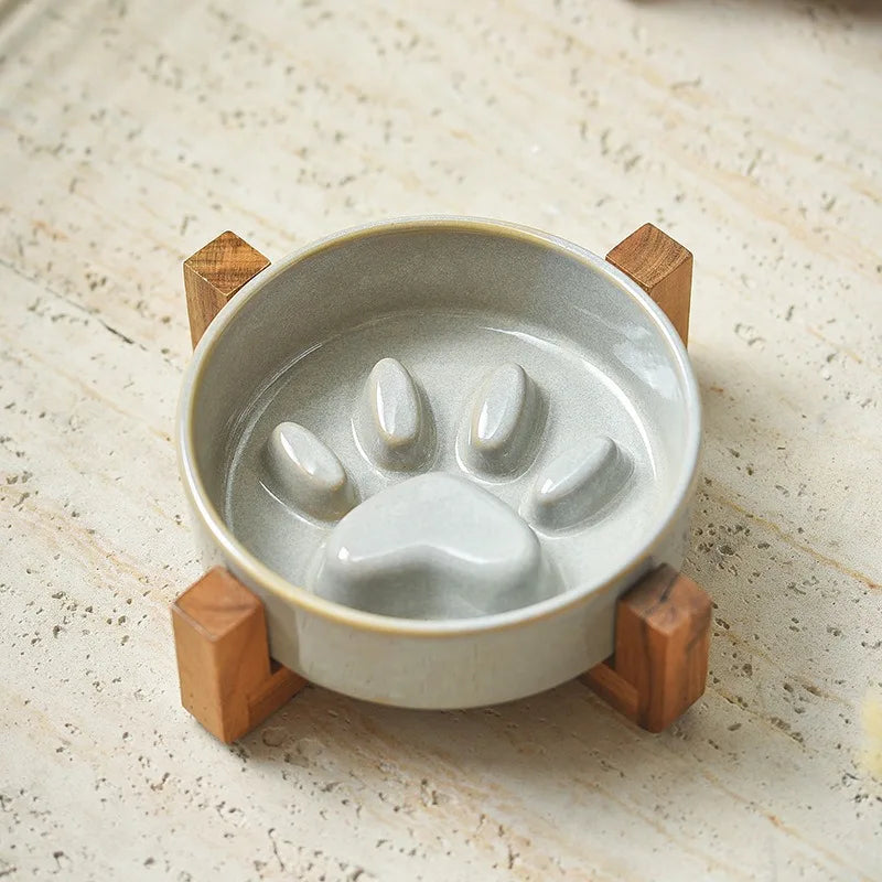 Japanese Kiln Ceramic Cat Bowl