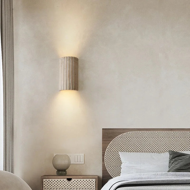 Wabi-Sabi Travertine LED Wall Sconce