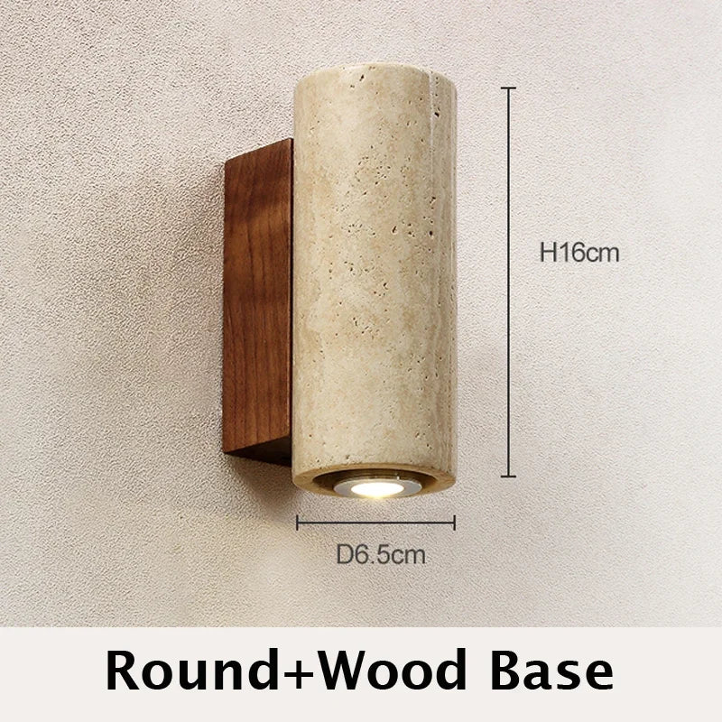 Yellow Travertine LED Wall Sconce