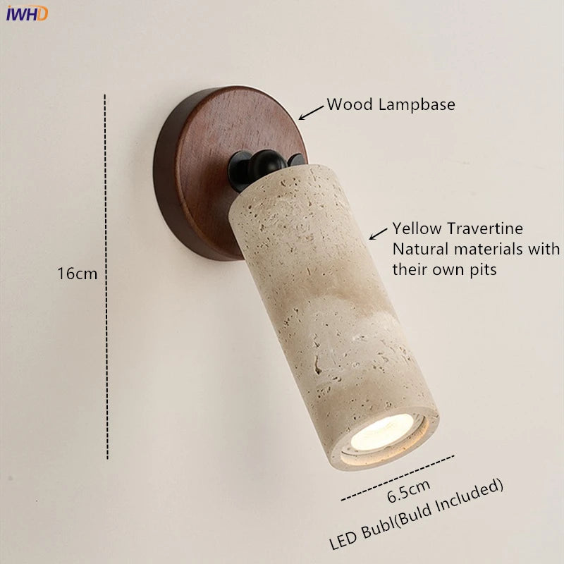 Travertine Glass Dome Wall Sconce