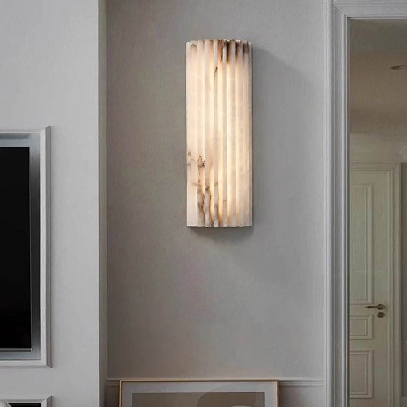 Art Deco Real Marble Wall Sconce