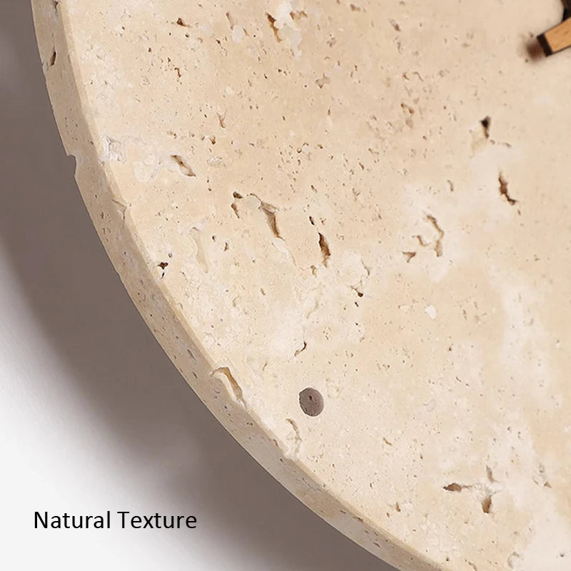 Travertine Clock Wall Sconce