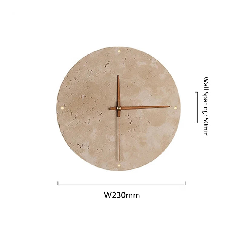 Travertine Clock Wall Sconce