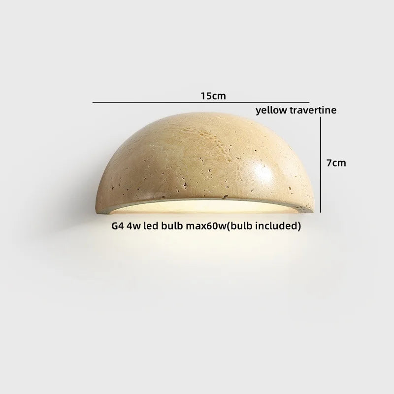 Wabi-Sabi Travertine LED Wall Sconce