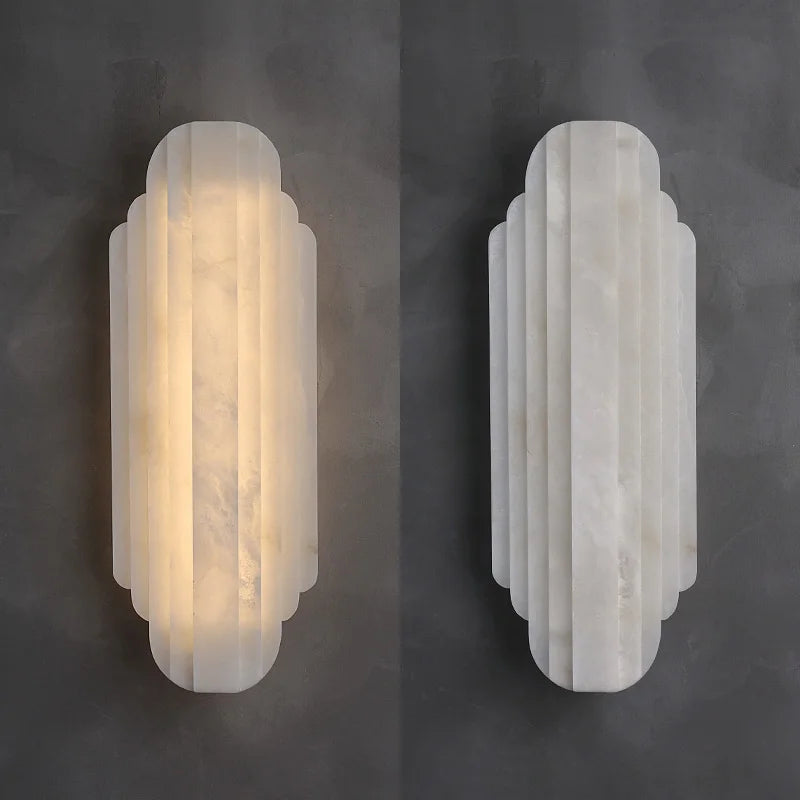 Spanish Alabaster Column Wall Sconce