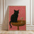 Vintage Black Cat Smoking Art Print