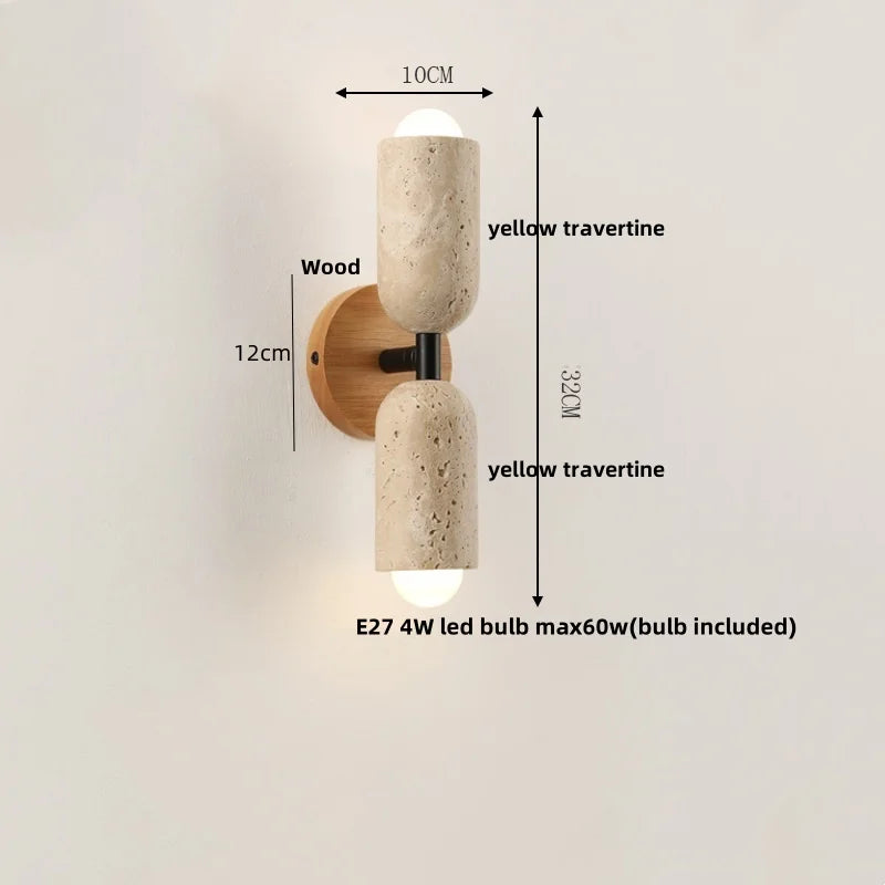 Travertine Pull Chain Wall Sconce