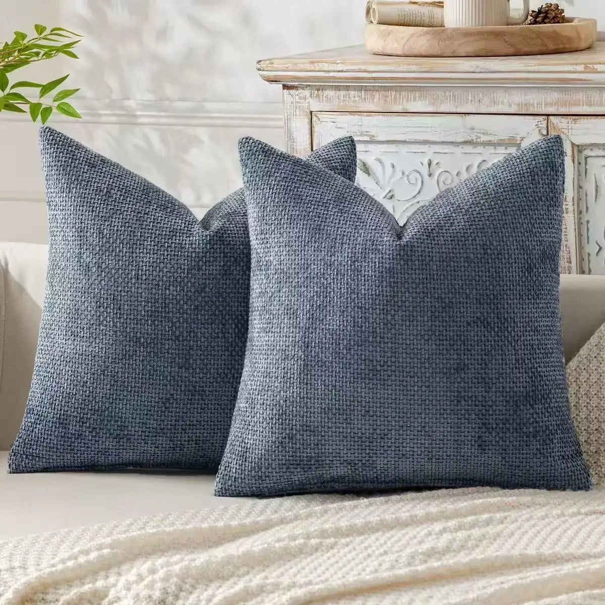 Chenille Knitted Throw Pillow Cover Set