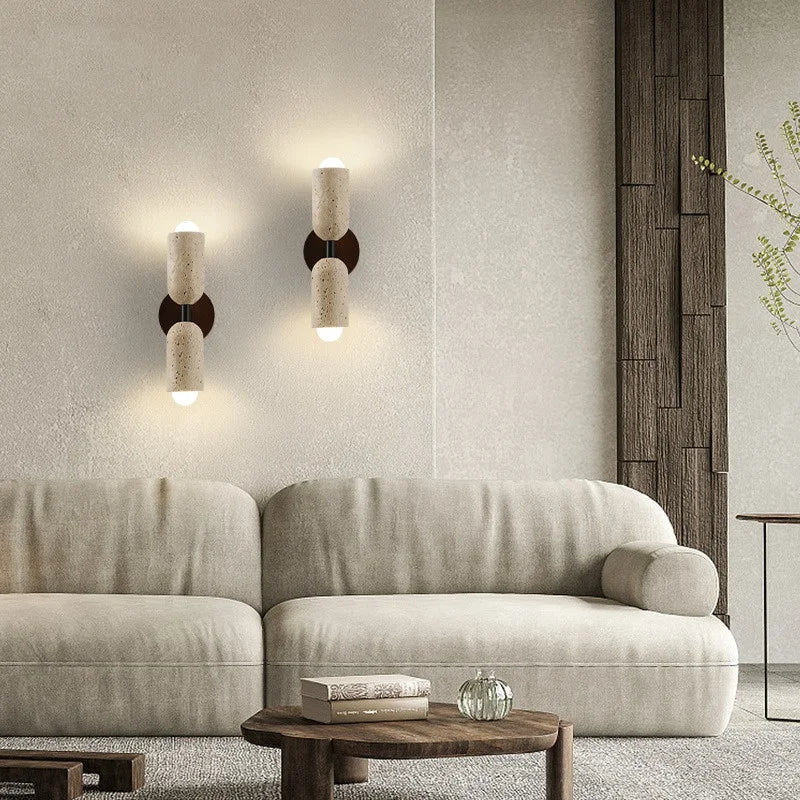 Travertine Pull Chain Wall Sconce