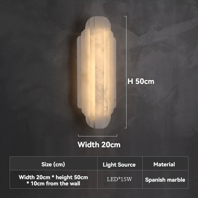Spanish Alabaster Column Wall Sconce