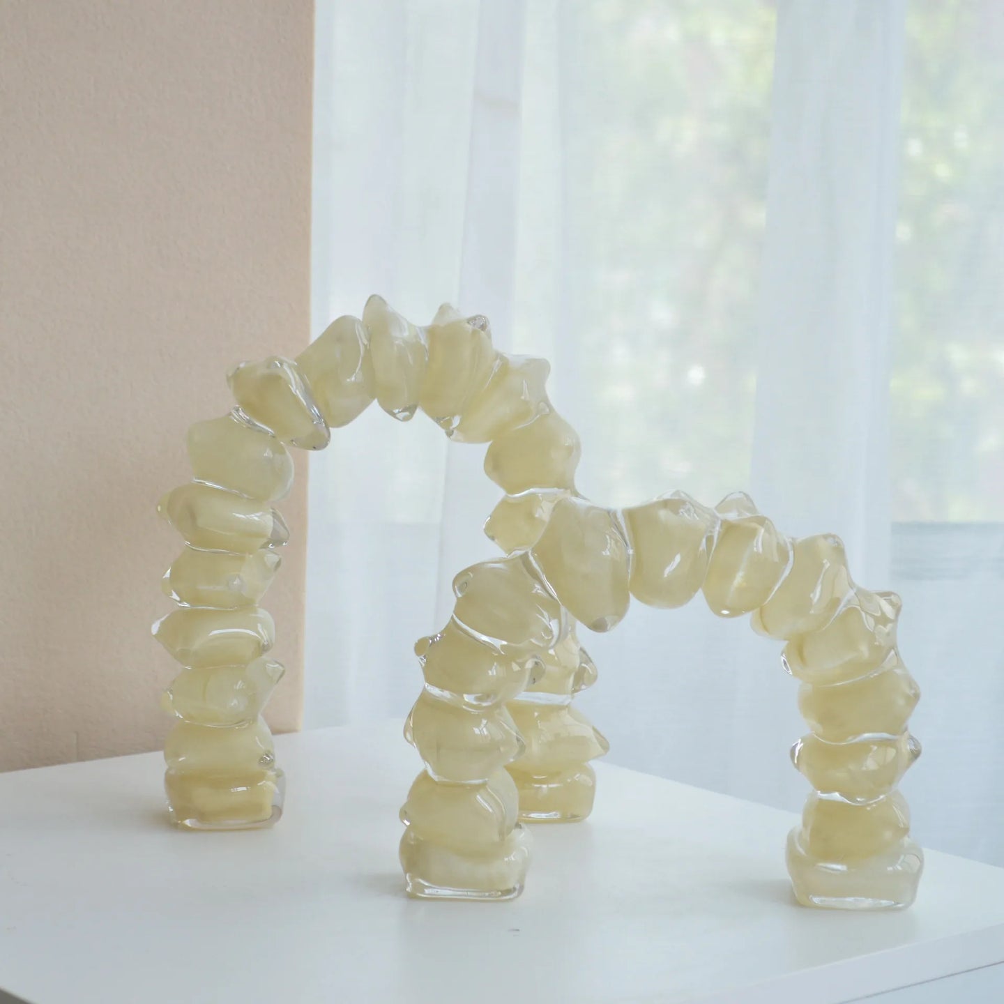 Geometric Glass Arch Sculpture