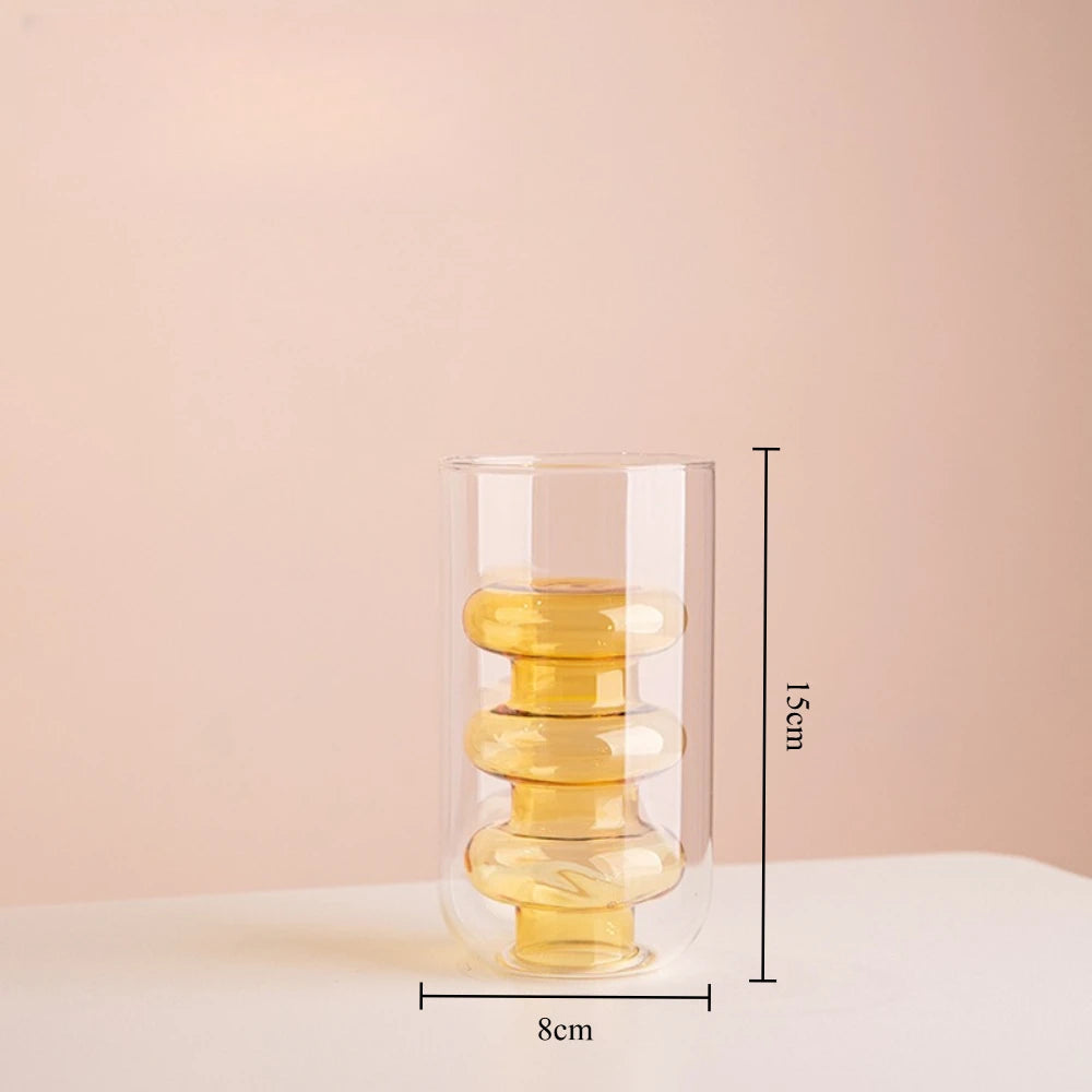 Double-Layer Colored Glass Vase