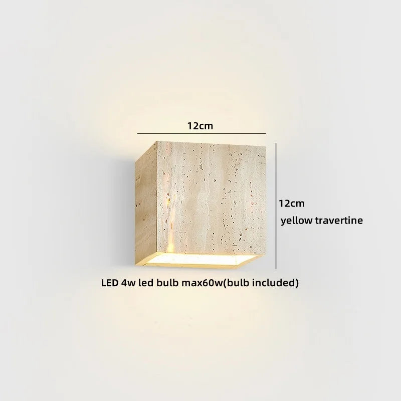 Wabi-Sabi Travertine LED Wall Sconce
