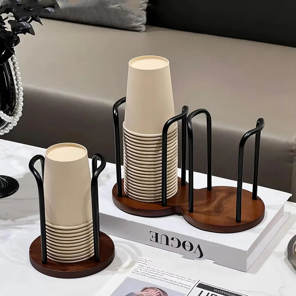 Wooden Cup Display Rack