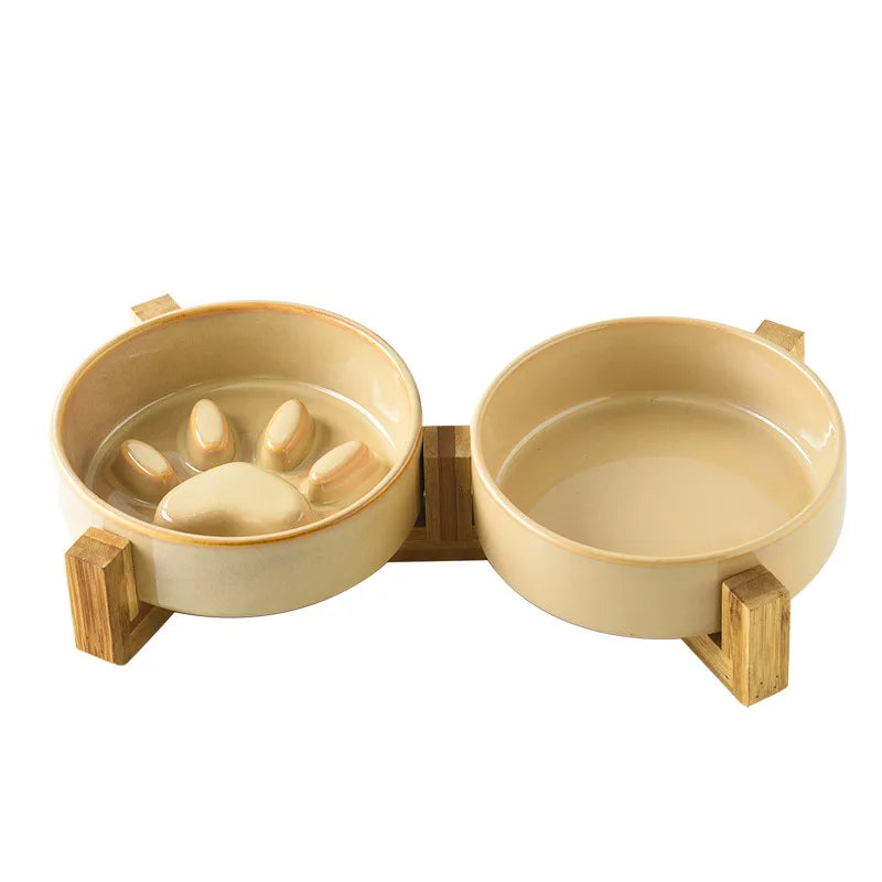 Japanese Kiln Ceramic Cat Bowl